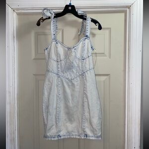 Blue Blush White Denim Dress